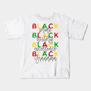 Grandma Black Pride Black History Month Kids T-Shirt